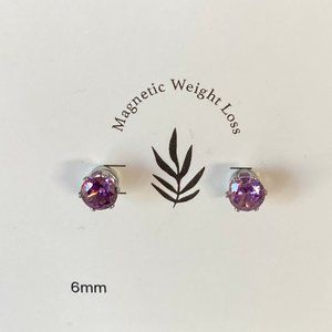 Synthetic Amethyst Crystal Magnetic Earrings.6mm